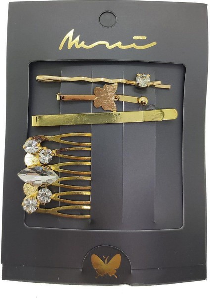 Altın Renk Kelebek Kombin Yan Toka