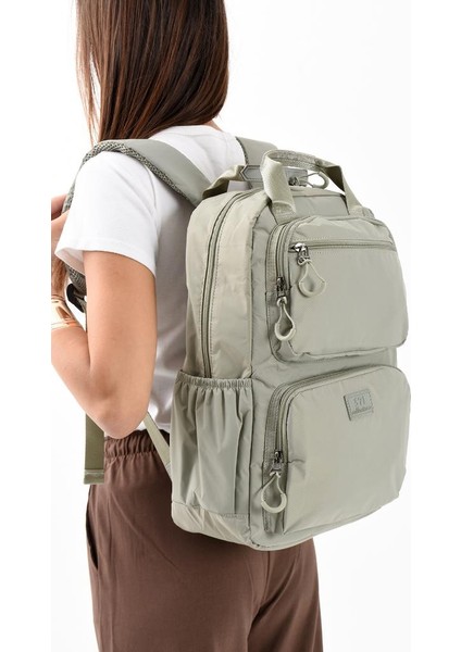 Unisex Günlük Sırt Çantası Paraşüt Kumaş Hafif Çok Cepli Yağmur Itici Kumaş 40*30 cm Okul Çantası