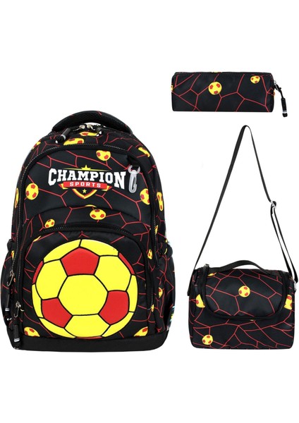 Ultra Lüks Erkek Çocuk Su Geçirmez İlkokul Çantası Termal Beslenme ve Kalemlik