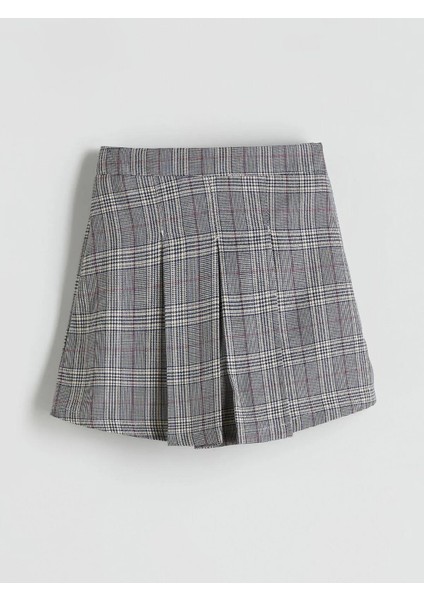 Lcw Beli Lastikli Ekose Kız Çocuk Şort Etek (W5)