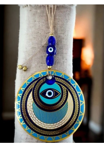 Altın Işlemeli Halka Model Nazar Boncuk Gözlü Duvar Süsü Zincir Duvar Dekoru modelleri