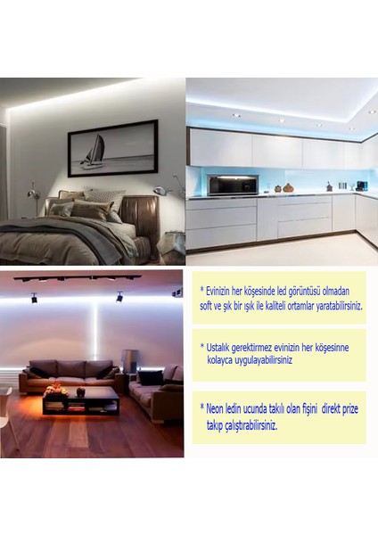 Neon LED 220volt (BEYAZ 7 METRE NEONLED)Tak Çalıştır Fişli ve Anahtarlı ((VİDEOYU İZLEYİNİZ))MUTFAK DOLABINA ÇOK ŞIK VE KULLANIŞLIDIR modelleri