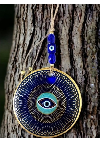 Gold Puantiyeli Nazar Boncuklu Göz Duvar Süsü Cam Duvar Dekoru indirimleri