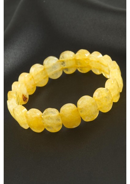 Oval Kesim Orjinal Sitrin Doğaltaşlı Bileklik