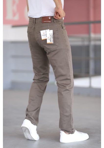 Erkekek Kot Pantalon Taycan Armürlü Çelik Örme Yuksek Bel Likralı Fermuarlı Nakışlı 5 Cepli modelleri