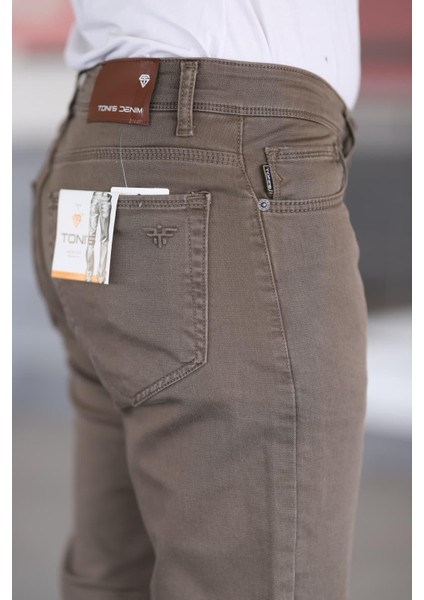 Erkekek Kot Pantalon Taycan Armürlü Çelik Örme Yuksek Bel Likralı Fermuarlı Nakışlı 5 Cepli fırsatları