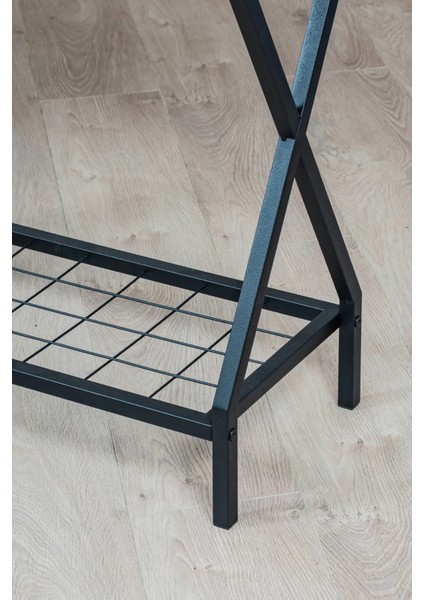 Siyah Metal Gövdeli Dresuar – Ahşap Raflı Dekoratif Antre ve Salon Konsol Masası indirimleri