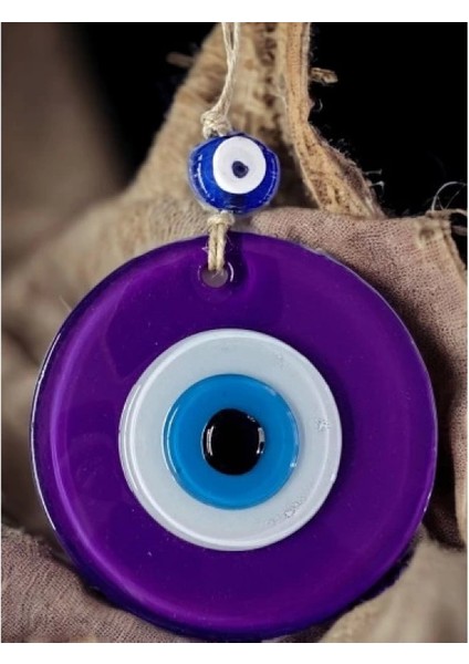 Mini Boy Mor Nazar Boncuklu Duvar Süsü 10 cm Cam Duvar Dekoru modelleri