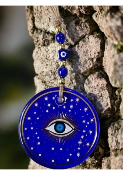 Mavi Yıldız Işlemeli Göz Model Duvar Süsü Nazar Boncuklu Duvar Dekoru modelleri