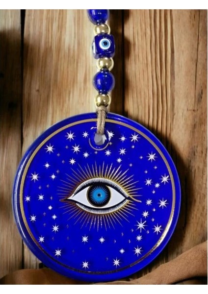 Mavi Yıldız Işlemeli Göz Model Duvar Süsü Nazar Boncuklu Duvar Dekoru indirimleri