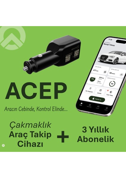 Araç Takip Sistemi (Çakmaklık) + 3 Yıllık Abonelik