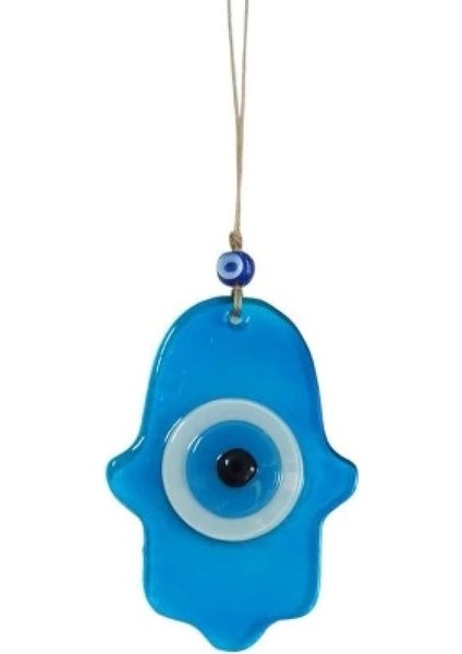 Nazar Boncuklu Mavisi Renk Fatma Ana Bereket Eli Cam Duvar Süsü