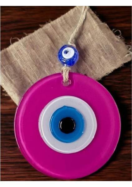 Pembe Nazar Boncuklu Duvar Süsü 10 cm Cam Duvar Dekoru fiyatları