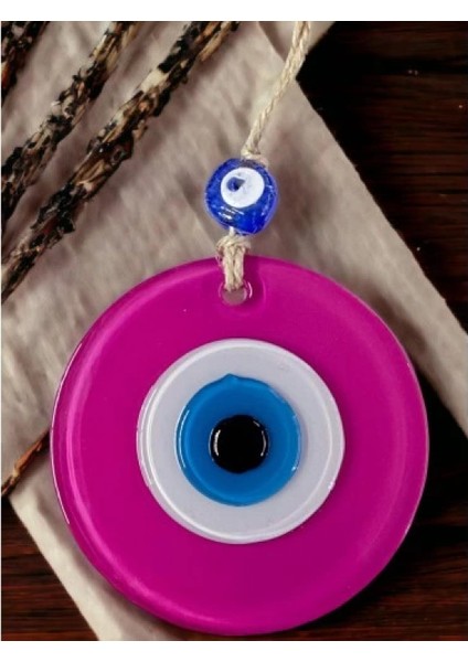 Pembe Nazar Boncuklu Duvar Süsü 10 cm Cam Duvar Dekoru fırsatları