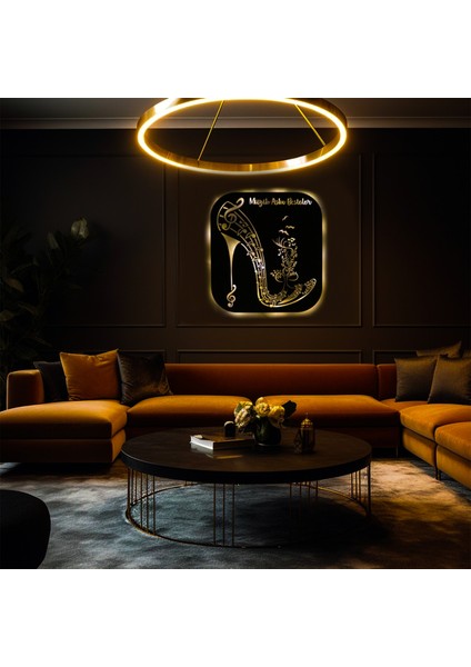 LED Işıklı Kişiselleştirilebilir Müzik Temalı Tablo Kadın Ayakkabısı Dekoratif Gece Lambası fırsatları