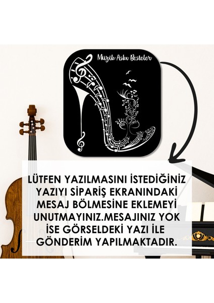 LED Işıklı Kişiselleştirilebilir Müzik Temalı Tablo Kadın Ayakkabısı Dekoratif Gece Lambası