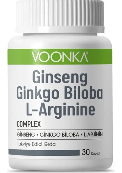 Ginseng Ginkgo Biloba L-Arginine 30 Kapsül