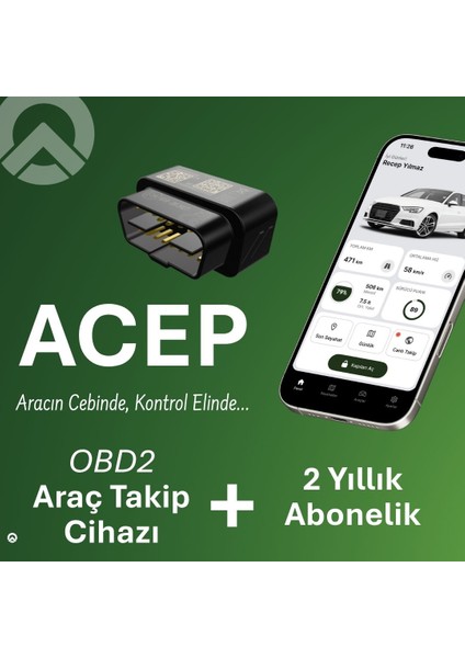 Araç Takip Sistemi (Obd2) + 2 Yıllık Abonelik