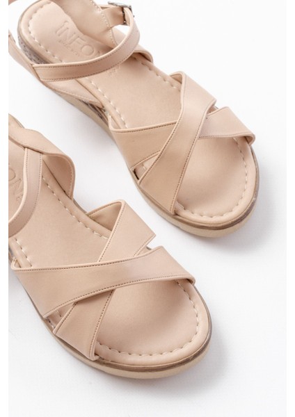 Bayan Sandalet 692-564 Nut Ortopedik Taban Çapraz Tokalı Kadın Sandalet fırsatları