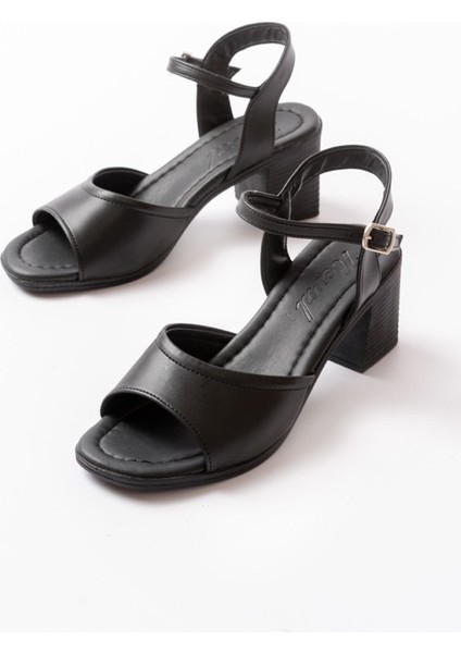 Bayan Sandalet K-13 Siyah Günlük Topuklu Kadın Sandalet modelleri
