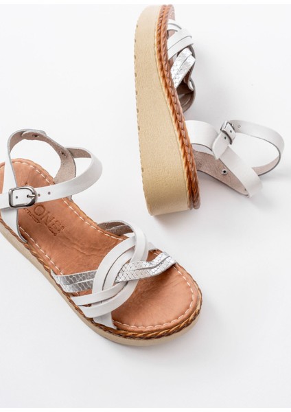 Bayan Sandalet 730-037 Beyaz Ayna Hakiki Deri Ortopedik Taban Kadın Sandalet fırsatları