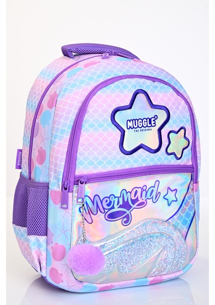 MU-9026MERMAID Okul Çantası | Işıltılı Mor Pembe Sırt Çantası fiyatları