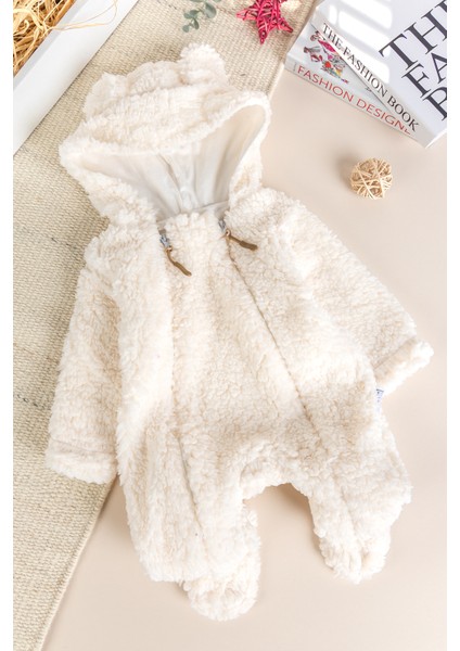 Kapüşonlu Welsoft Peluş Kışlık Kız/erkek Bebek Tulum