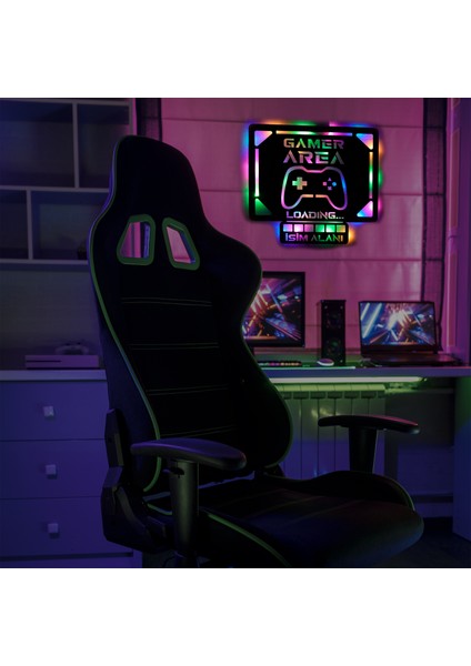 LED Işıklı Kişiselleştirilebilir Tablo Gamer Area Dekoratif Gece Lambası fiyatları