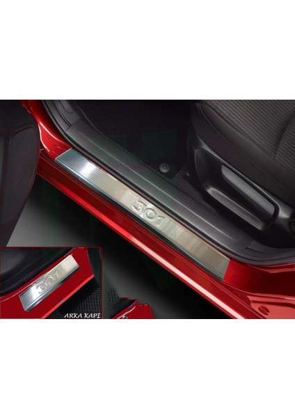 Peugeot 301 Kapı Eşiği Krom 4 Parça Sd 2012 ve Sonrası Modeller Için modelleri