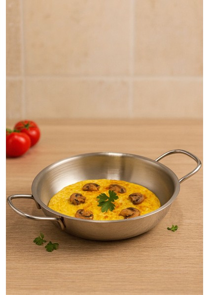 Jasmin Serisi 20 cm Çelik Sahan – 18/10 Paslanmaz Çelik, Parlak Yüzey