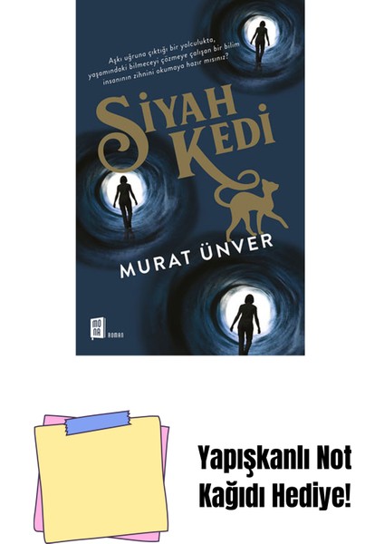 Siyah Kedi + Yapışkanlı Not Kağıdı