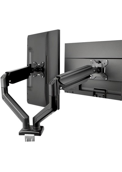 17-32” Masa Üstü Hareketli Ikili 2 Monitör Tutucu Askı Aparatı-Amortisörlü