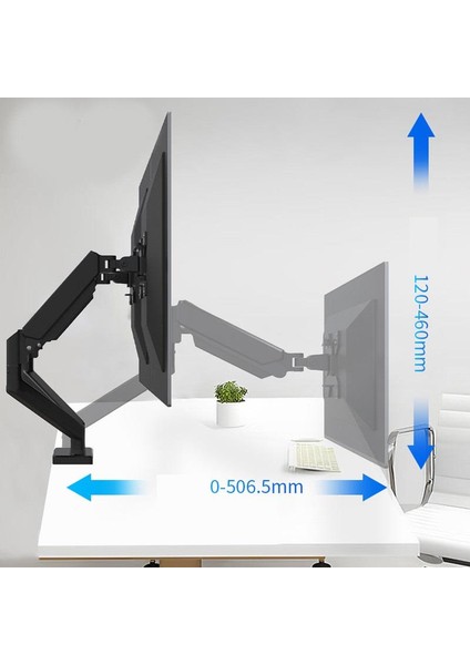 17-32” Masa Üstü Hareketli Ikili 2 Monitör Tutucu Askı Aparatı-Amortisörlü modelleri