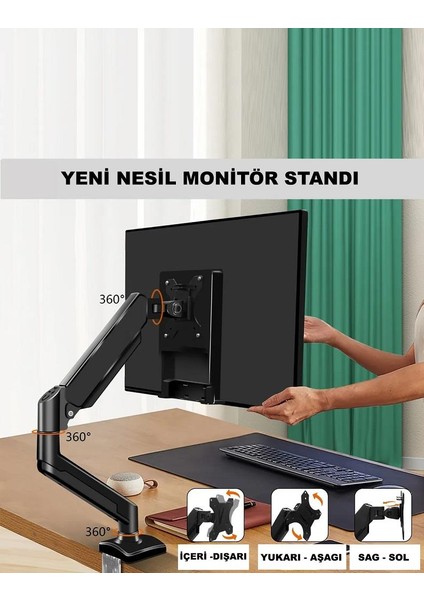 17-35” Masa Üstü Hareketli LED Monitör Tutucu Askı Aparatı modelleri