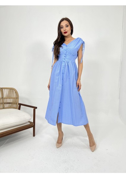 Runiquehome 5486 Elbise-Dallas Çizgili