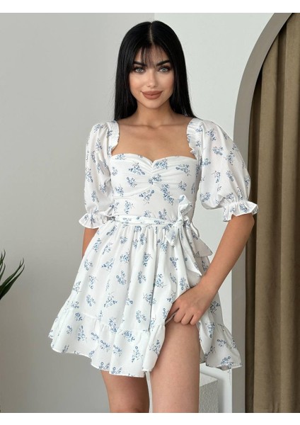 Runiquehome Rucka Belden Bağlamalı Mini Elbise