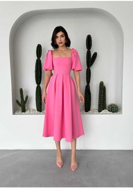 Runiquehome Benjamin Çan Etekli Midi Boy Elbise