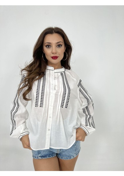 Runiquehome 6805 Gömlek-Ekru