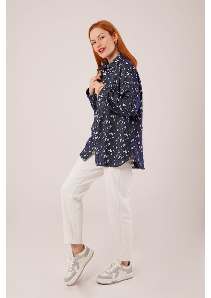 Runiquehome Eskitme Görünümlü Denim Mavi Gömlek fırsatları