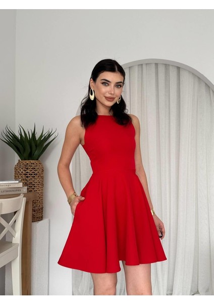 Runiquehome Berl Cep Detaylı Elbise