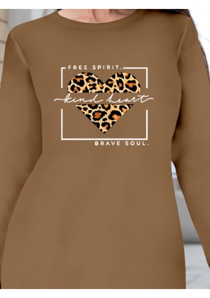 Runiquehome Kadın Uzun Kollu Bisiklet Yaka Desenli Viskon Iki Iplik Bluz