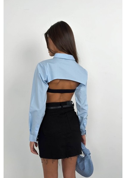 Runiquehome Oval Kesim Crop Gömlek