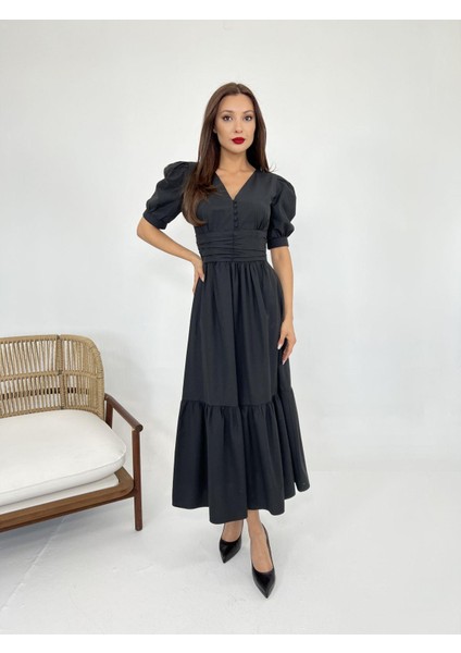 Runiquehome 6411 Elbise-Siyah
