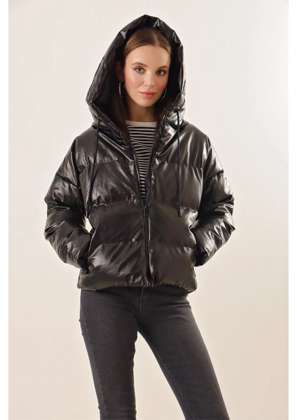 Runiquehome 5114 Oversize Deri Mont - Siyah