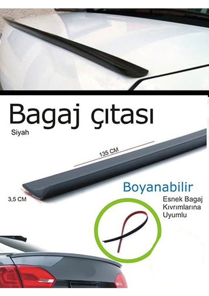 Audi 200 Uyumlu Bagaj Üstü Spoıler 3,6 cm - 135 cm