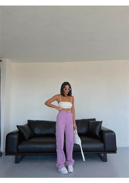 Runiquehome Kargo Pantolon - Lila