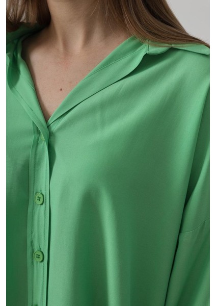 Runiquehome Geniş Manşet Detaylı Gömlek - A.yeşil modelleri