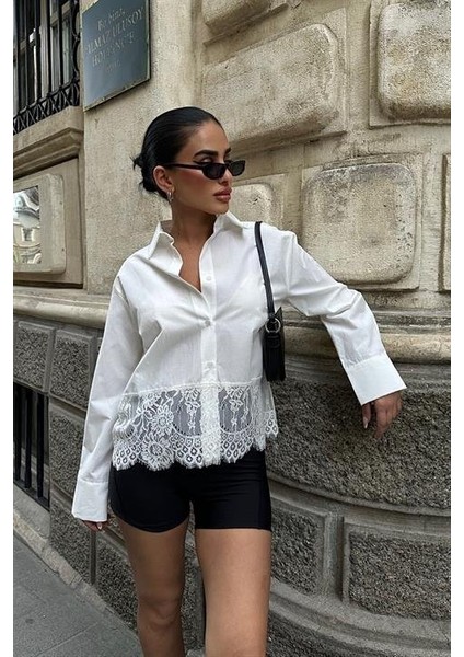 Runiquehome Andrea Dantel Detay Gömlek 3385-08