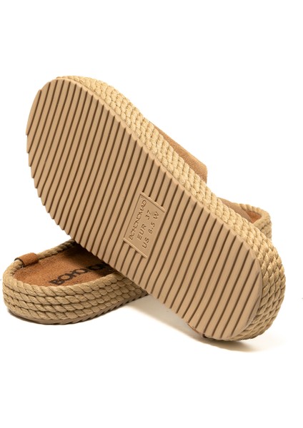 COR12-00037 Bohonomad Corsica Kadın Terlik Latte