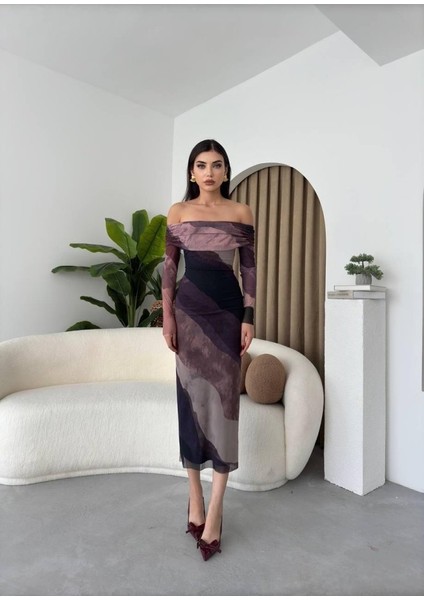 Runiquehome Sevilla Madonna Yaka Tül Elbise modelleri